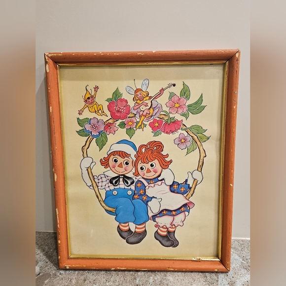 Bobbs-Merrill Raggedy Ann & Andy 8×10 Vintage 1973 Prints in Frame Lot of 2 - Picture 7 of 12